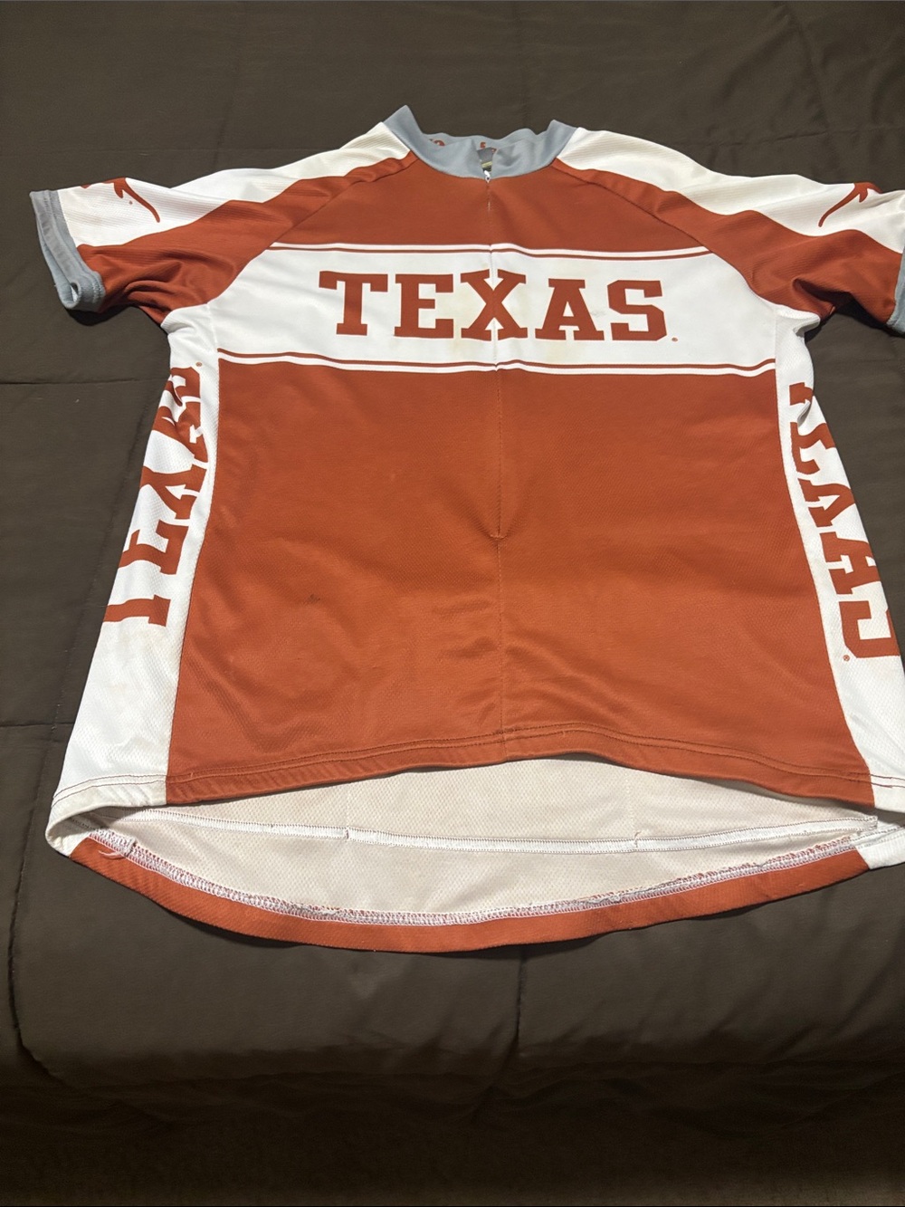 TEXAS Athletic Cycling Jersey in Burnt Orange and White